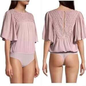 Intimately Free People Perfect Catch Bodysuit in Silverberry Size Large
